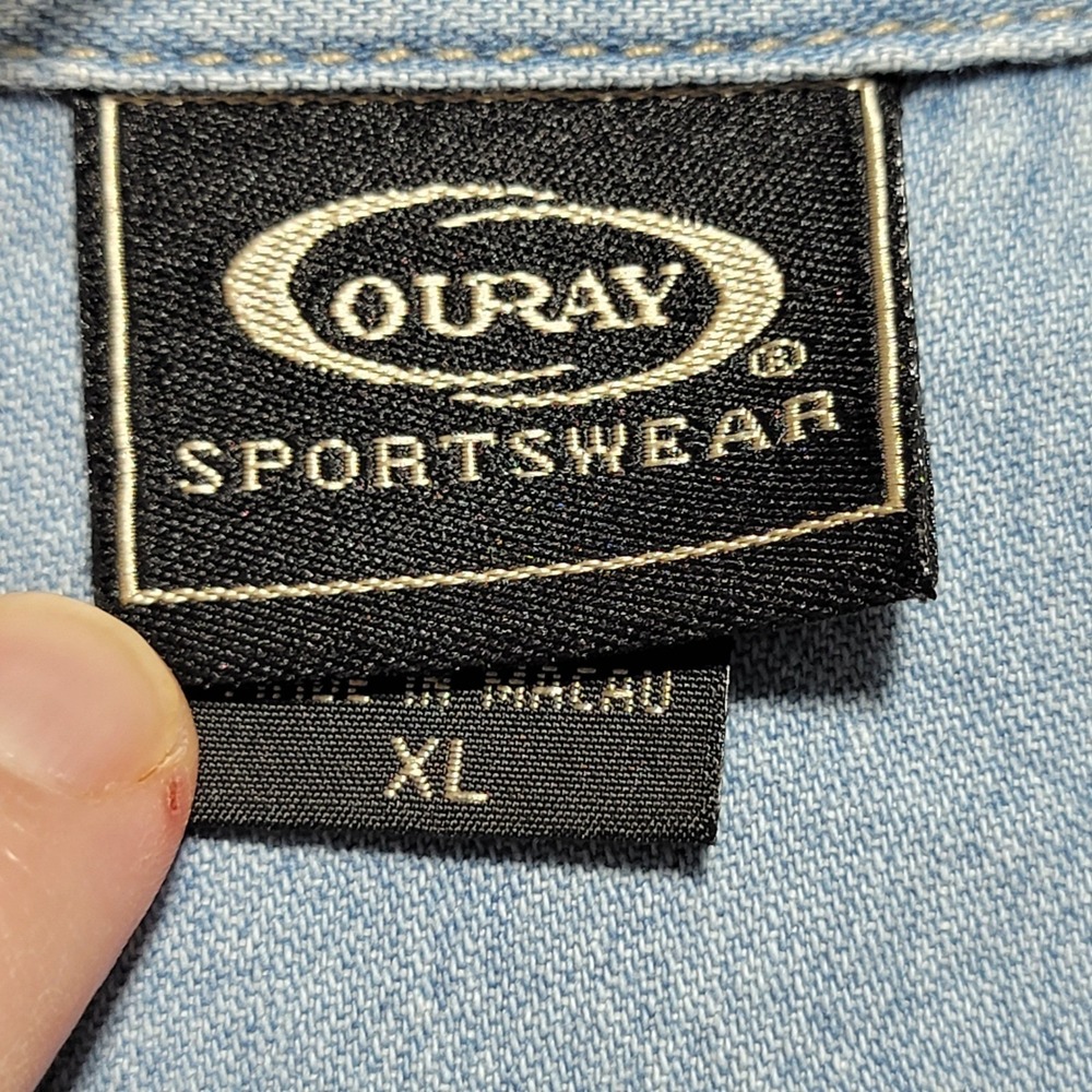 Rare Vintage Ouray Sports Denim Shirt Tony the Tiger Embroidered Long Sleeve XL - Picture 3 of 8